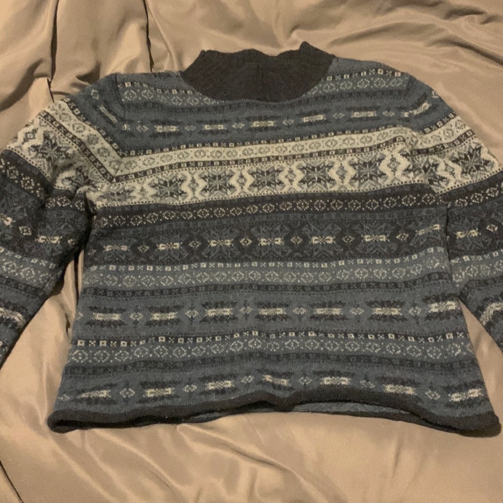 Blue cropped sweater! Super warm :)